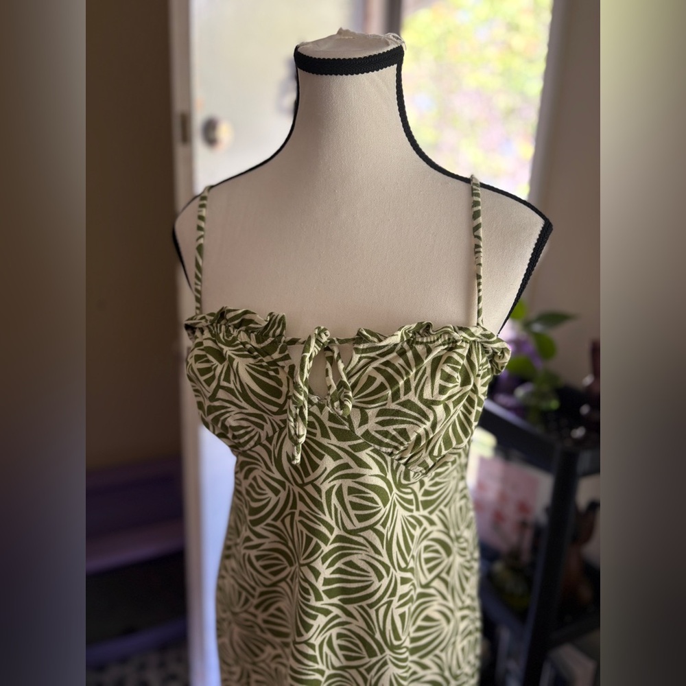 Green & White Sundress